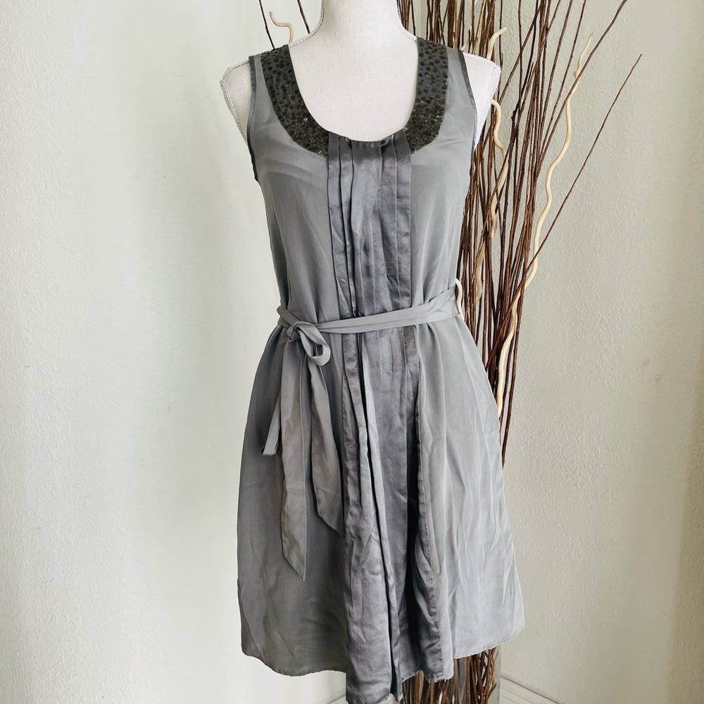 Ted Baker London Gray Silk Sequin Dress Size 0